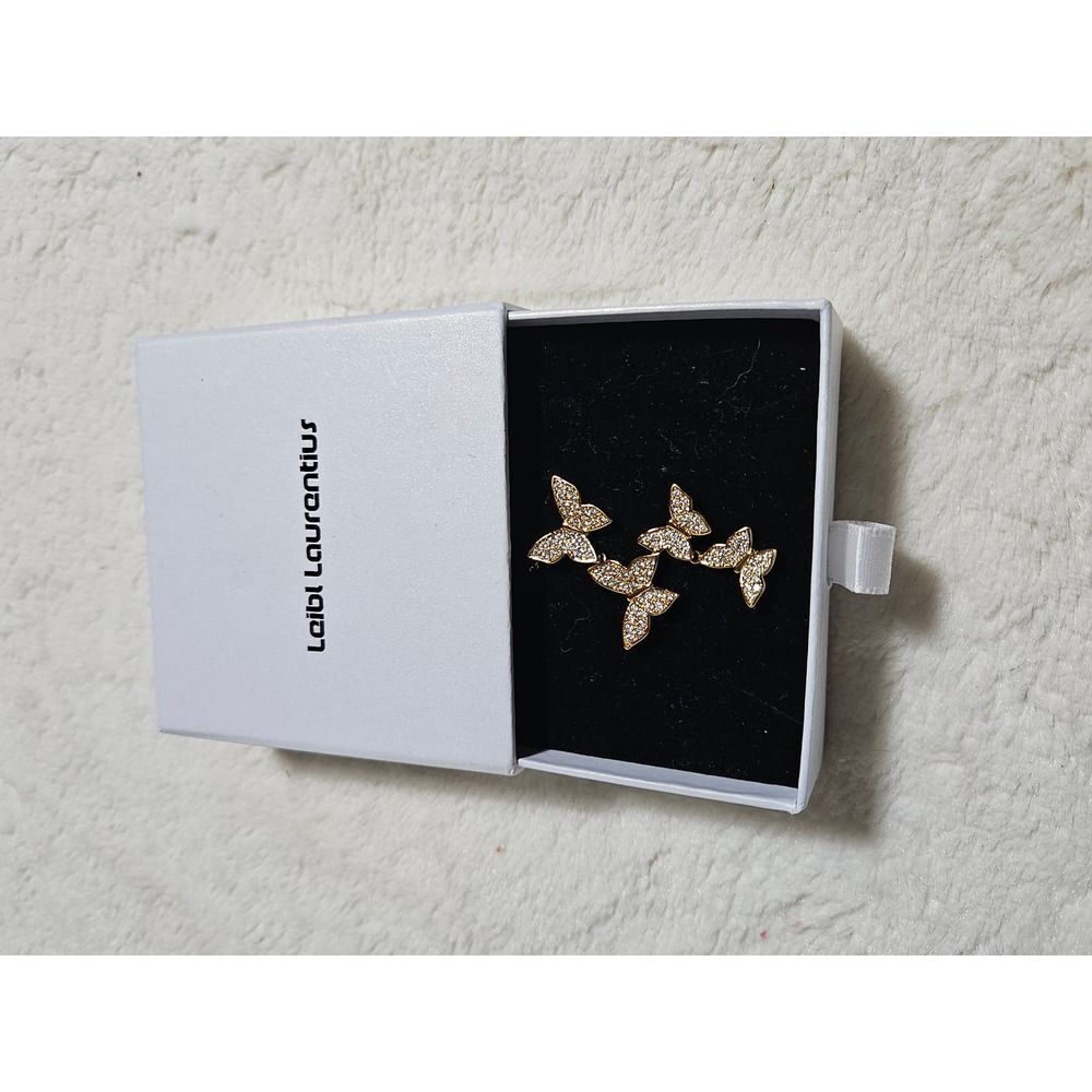LEIBL LAURENTIUS WOMENS BUTTERFLY Trio NECKLACE WITH RHINESTONES